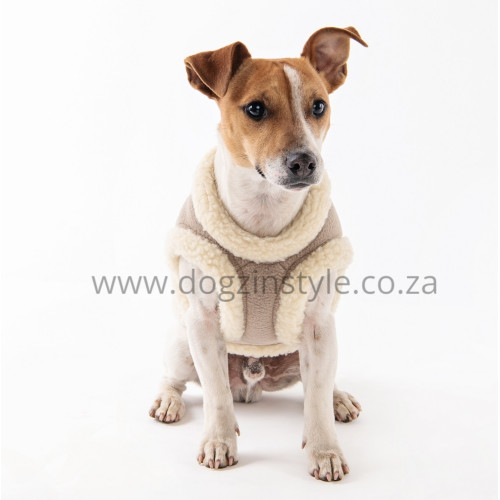Stone fleece and sheepskin jacket